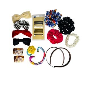 Vtg Women's Hair Accessories Bows Scrunchies Headbands Combs Hair Barrettes Clip